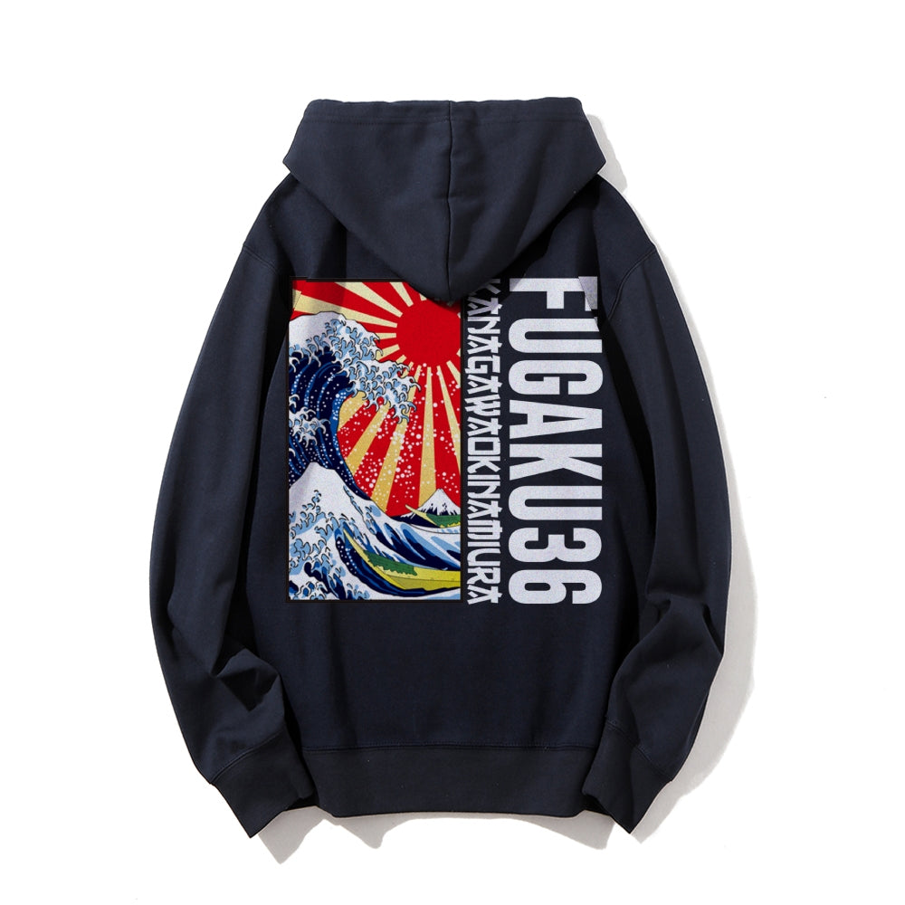 Fugaku36 Printed Back Cotton Hoodie