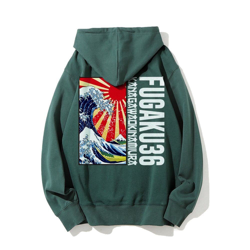 Fugaku36 Printed Back Cotton Hoodie