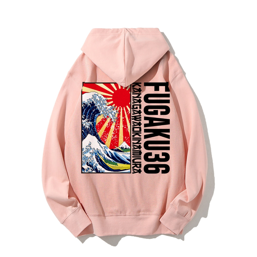 Fugaku36 Printed Back Cotton Hoodie