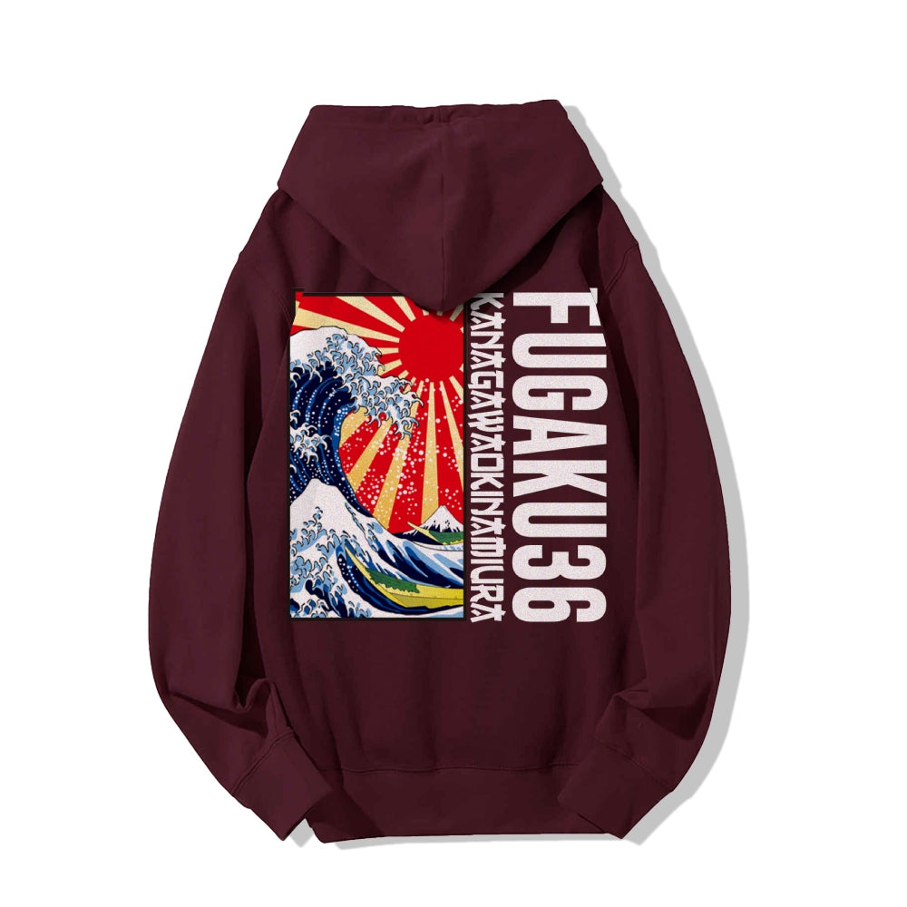 Fugaku36 Printed Back Cotton Hoodie