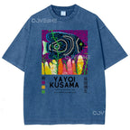 Unisex Polka Dot Fish Printed Washed Tee