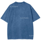 Unisex Polka Dot Fish Printed Washed Tee