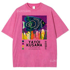 Unisex Polka Dot Fish Printed Washed Tee