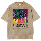 Unisex Polka Dot Fish Printed Washed Tee