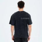 Unisex Polka Dot Flower Printed Washed Tee