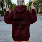 Born to swim Printed Back Cotton Hoodie