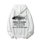 Born to swim Printed Back Cotton Hoodie