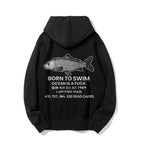 Born to swim Printed Back Cotton Hoodie