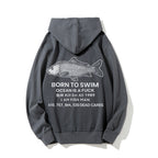 Born to swim Printed Back Cotton Hoodie