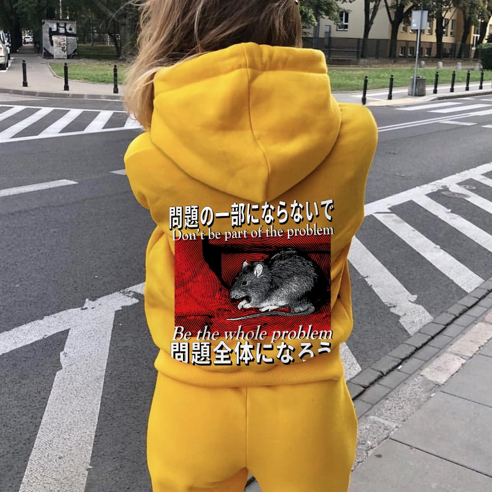 Be the whole problem Printed Back Cotton Hoodie