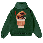Wave Vintage Washed Cotton Back Art Hoodie