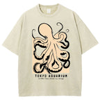 Unisex Octopus Printed Washed Tee