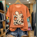 Women's cute octupus printed T-shirt