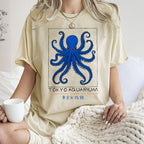 Unisex Tokyo Aquarium Octopus Printed Washed Tee