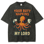 Unisex Octopus Printed Washed Tee