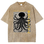 Unisex Tokyo Aouarium Printed Washed Tee