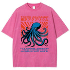 Unisex Tokyo Aquarium Printed Washed Tee