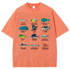 Unisex Ocean Fish Printed Washed Tee