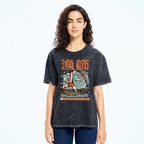 Unisex Fisherman Printed Washed Tee