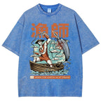 Unisex Fisherman Printed Washed Tee