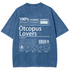 Unisex Octopus Lovers Printed Washed Tee