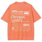 Unisex Octopus Lovers Printed Washed Tee
