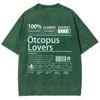 Unisex Octopus Lovers Printed Washed Tee