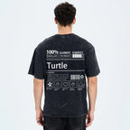 Unisex Turtle Printed Washed Tee