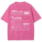 Unisex Turtle Printed Washed Tee