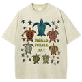 Unisex Turtle Printed Washed Tee