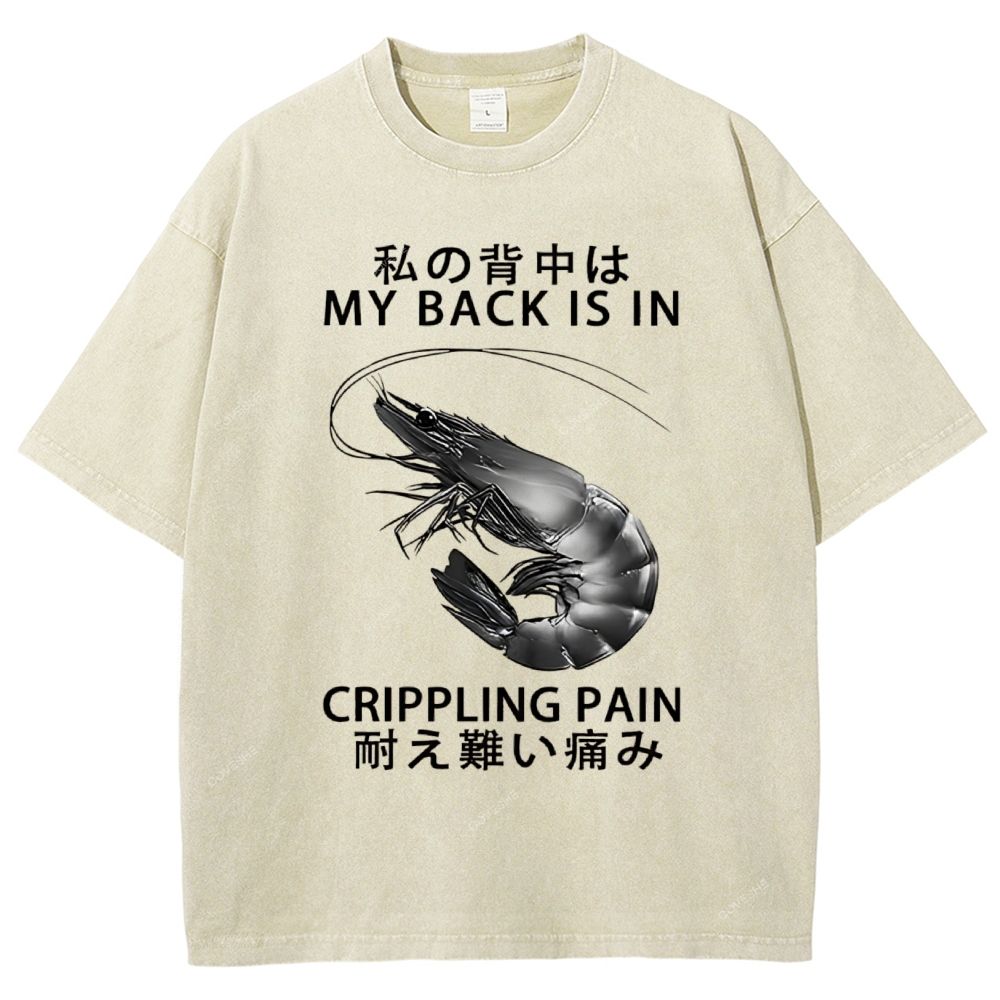 Unisex Cripping Pain Printed Washed Tee