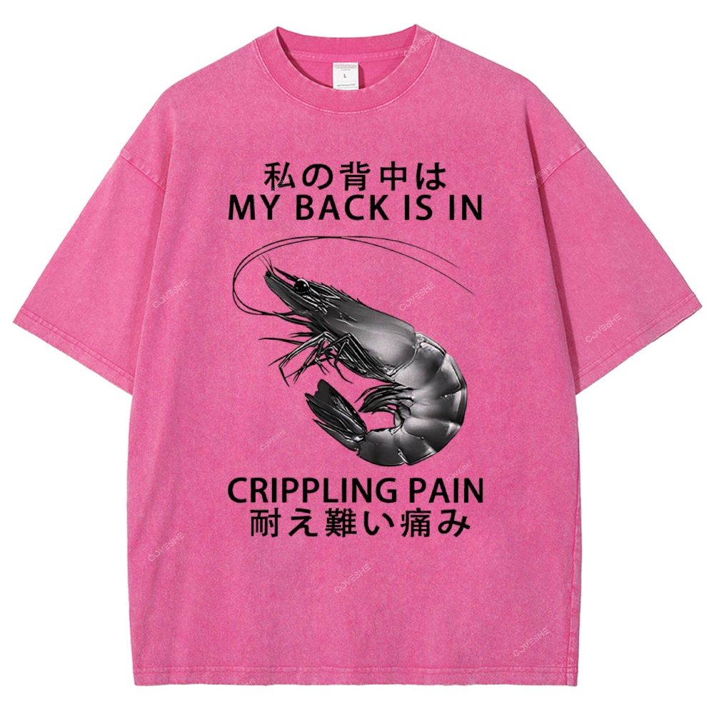 Unisex Cripping Pain Printed Washed Tee