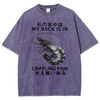 Unisex Cripping Pain Printed Washed Tee