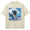 Unisex The Great Wave Printed Washed Tee