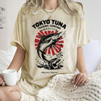 Unisex Fishing Activities Printed Washed Tee