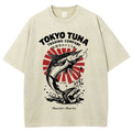 Unisex Fishing Activities Printed Washed Tee