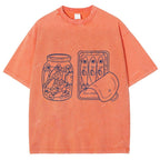 Unisex Sardine Can Printed Washed Tee