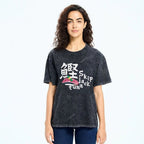 Unisex Japanese Sushi Printed Washed Tee