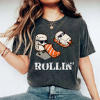 Unisex Japanese Sushi Printed Washed Tee