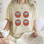 Unisex Japanese Dharma Printed Washed Tee