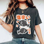 Unisex Sushi Soy Sauce Printed Washed Tee