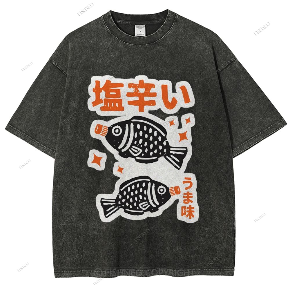Unisex Sushi Soy Sauce Printed Washed Tee