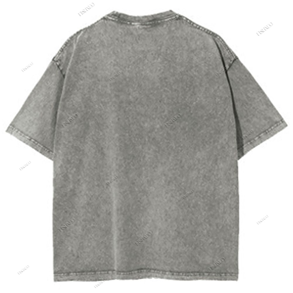 Unisex Funny Graffiti Printed Washed Tee