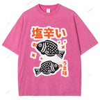 Unisex Sushi Soy Sauce Printed Washed Tee