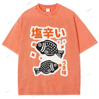 Unisex Sushi Soy Sauce Printed Washed Tee