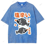 Unisex Sushi Soy Sauce Printed Washed Tee