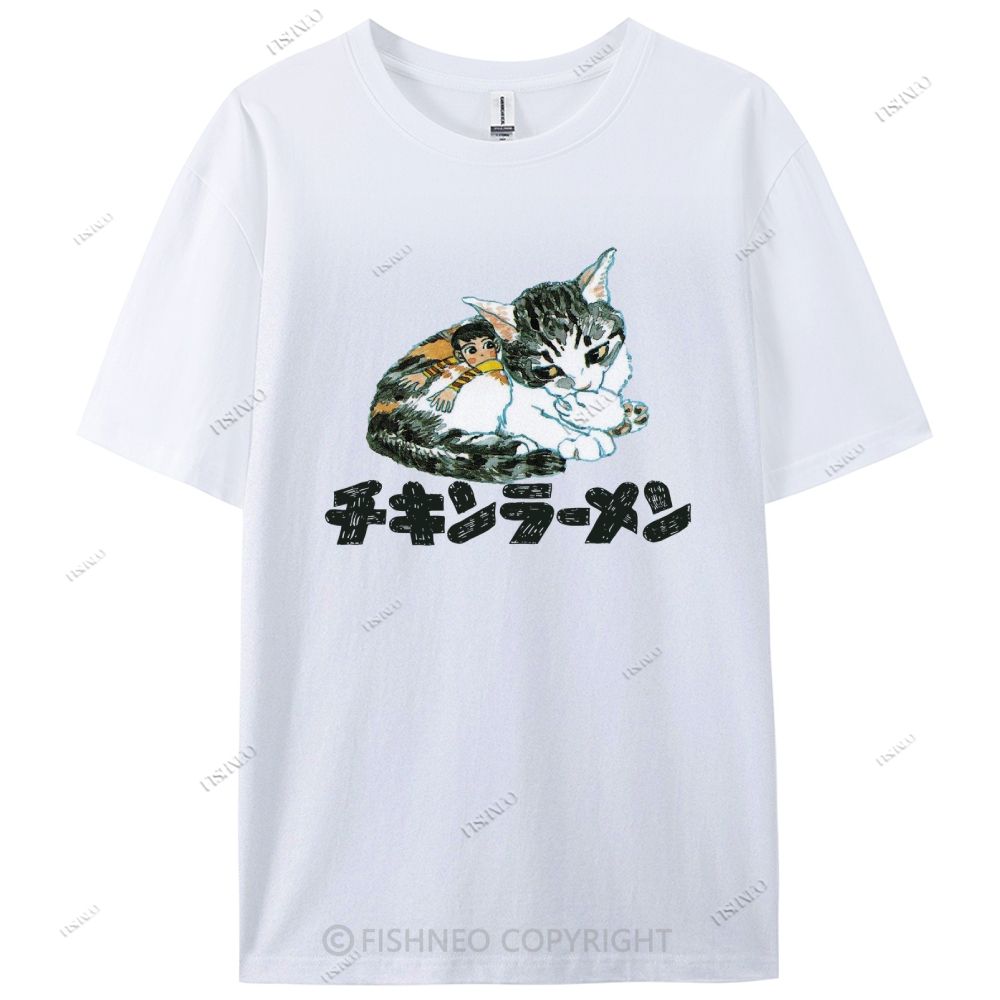Japanese Cat Cotton Casual T-Shirt