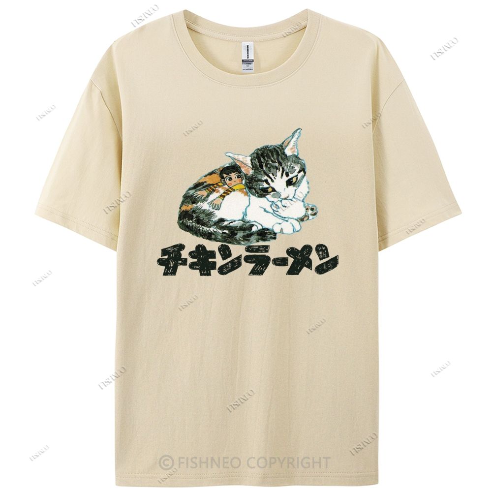 Japanese Cat Cotton Casual T-Shirt