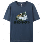 Japanese Cat Cotton Casual T-Shirt