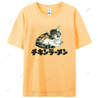 Japanese Cat Cotton Casual T-Shirt